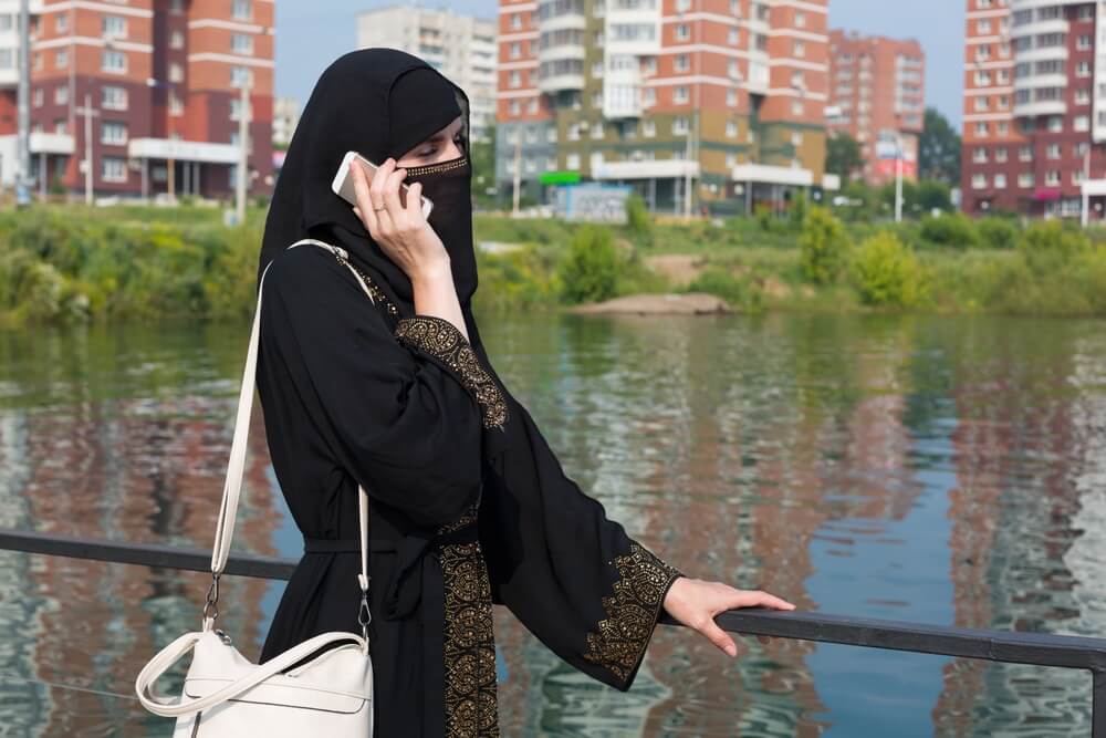 Lady wearing Burqa