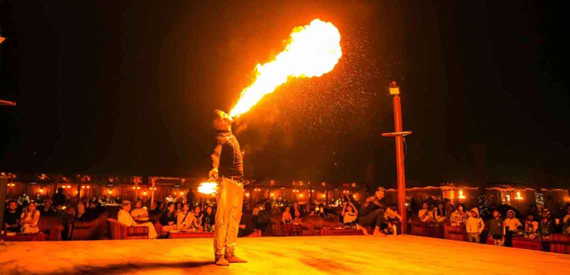 Fire Show at Oasis Palm Tourism Campsite